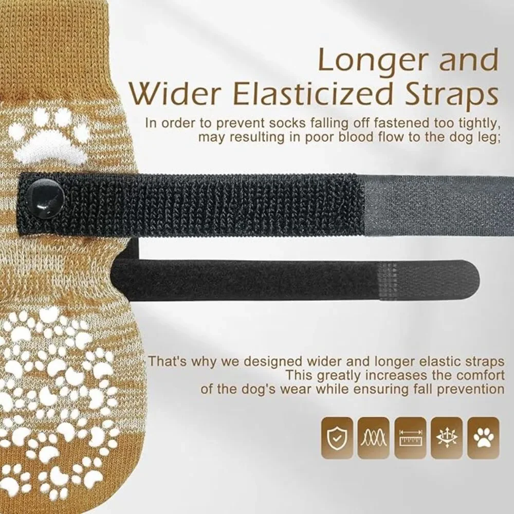EXPAWLORER‎ Anti Slip Dog Socks to Prevent Licking Paws, Sz Small